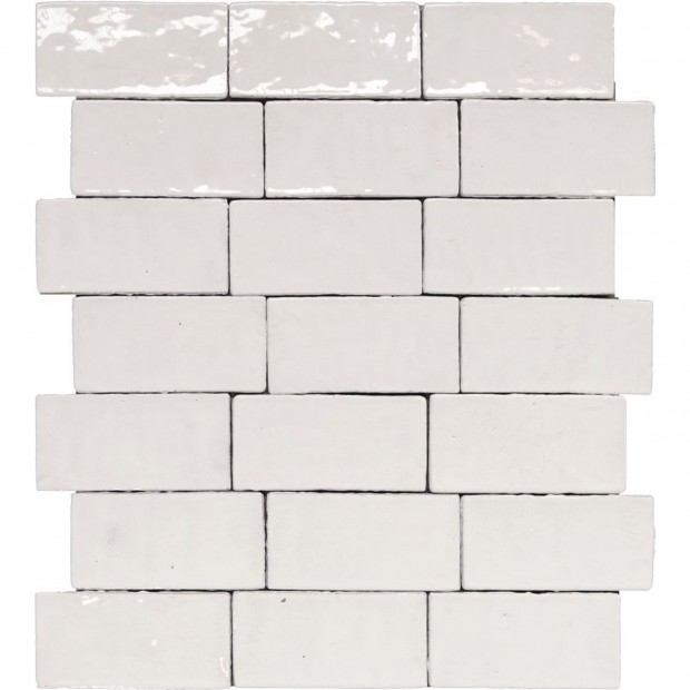 carrelage décoratif Metallica White 10x20 Cm