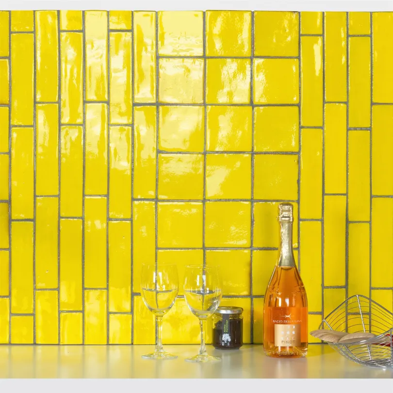 carrelage décoratif Metallica Yellow 10x10 Cm