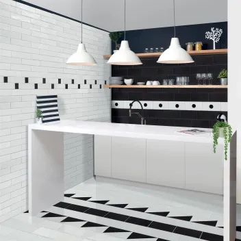 Decor tiles Metallica White Circle 5x20 Cm 2