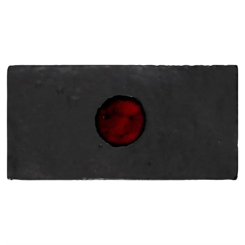 carrelage décoratif Metallica Black Circle 10x20 Cm