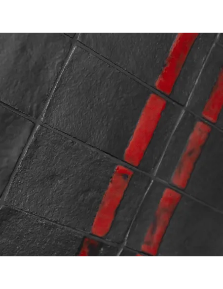 Dekorfliesen Metallica Black Circle 10x20 Cm