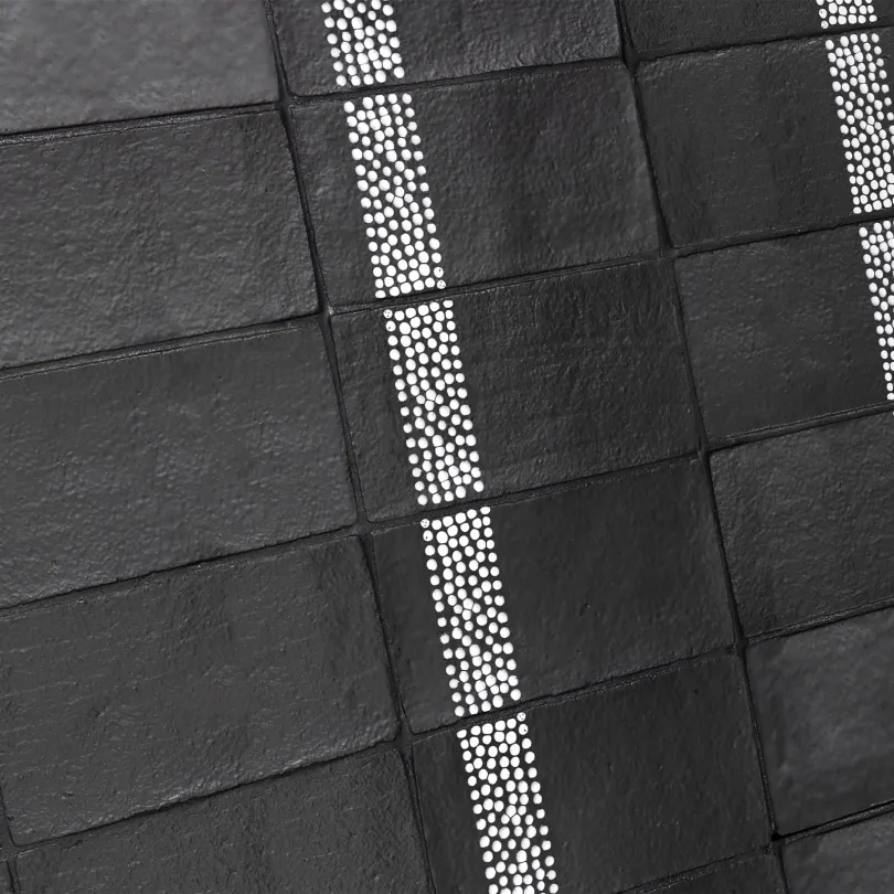 Piastrella Decorativa Metallica Black Pearl Circle 10x20 Cm