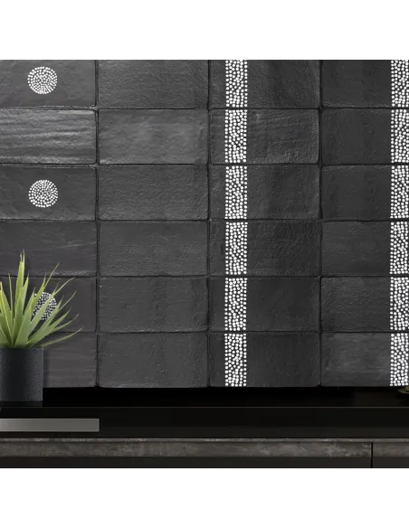 Piastrella Decorativa Metallica Black Pearl Rectangle 10x20 Cm