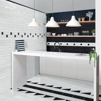 Decor tiles Metallica White Triangle 10x20 Cm 2
