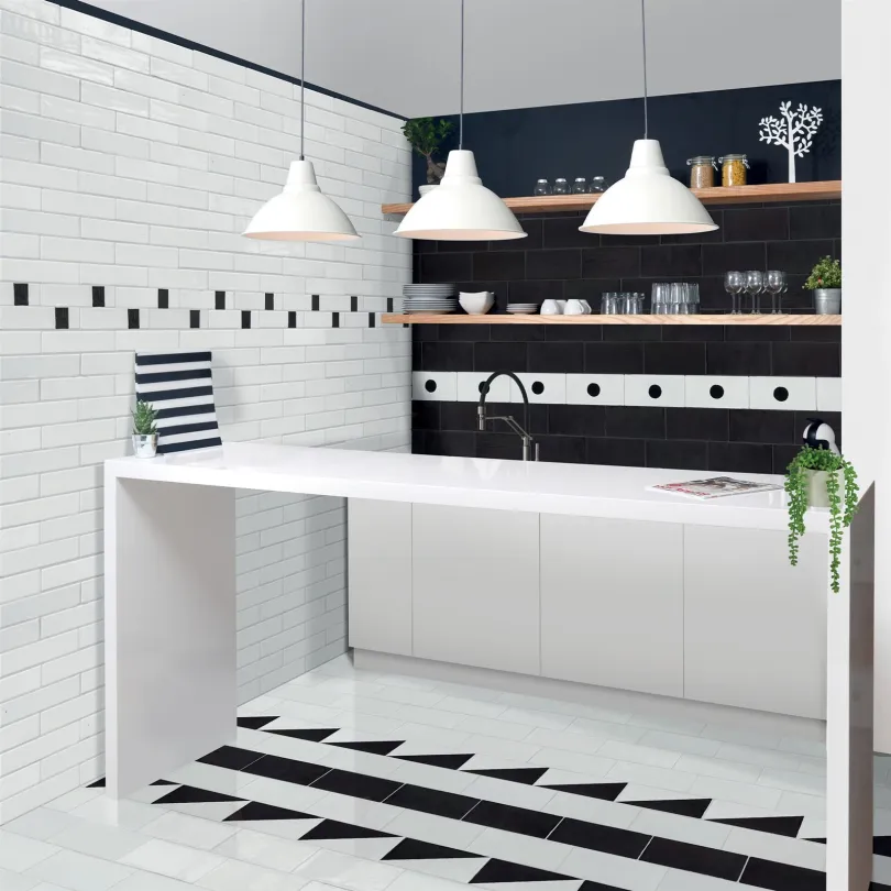 Decor tiles Metallica White Triangle 10x20 Cm