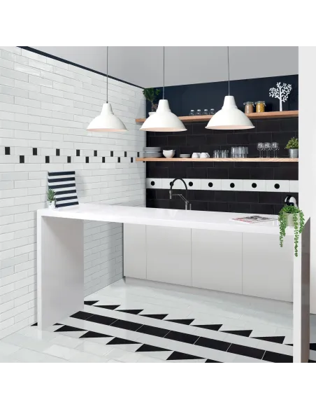 Piastrella Decorativa Metallica White Triangle 10x20 Cm