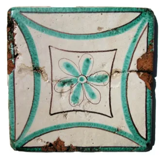 Piastrella decorata Collezioni d’Autore Fiore Verde 20X20 cm