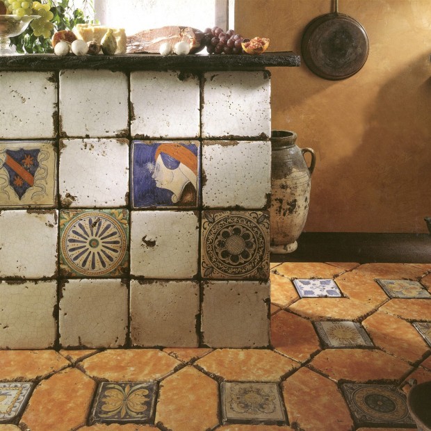 Piastrella decorata Collezioni d’Autore Rosa Blu 20X20 cm