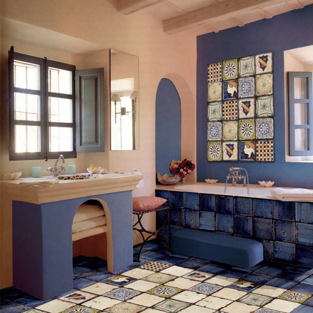 Piastrella decorata Collezioni d’Autore Sole Blu 20X20 cm