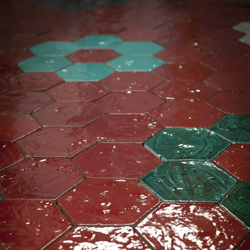 Artistic tiles Emotions emerald green hexagon 20X23 cm