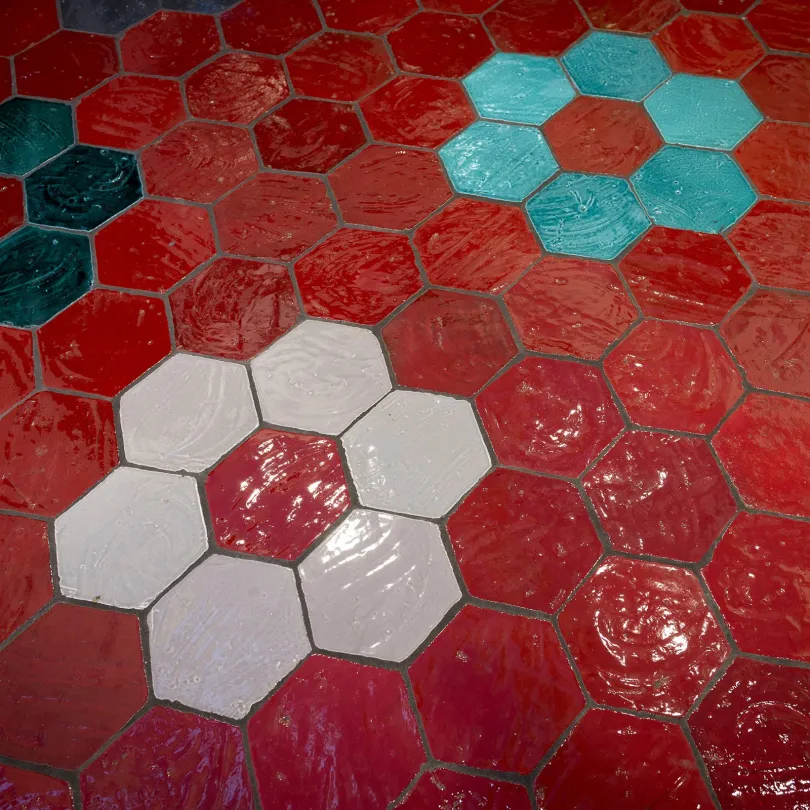 Handgemachte Dekorfliesen Emotions Weiß glänzend Hexagon 20X23 cm