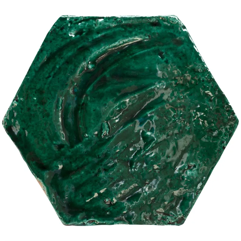 Ceramica artistica Emotions verde Esagono 20X23 cm