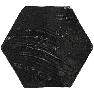 Handgemachte Dekorfliesen Emotions Schwarz glänzend Hexagon 20X23 cm 2