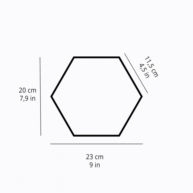 Handgemachte Dekorfliesen Emotions Grau Hexagon 20X23 cm