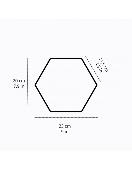 Handgemachte Dekorfliesen Emotions Schwarz matt Hexagon 20X23 cm