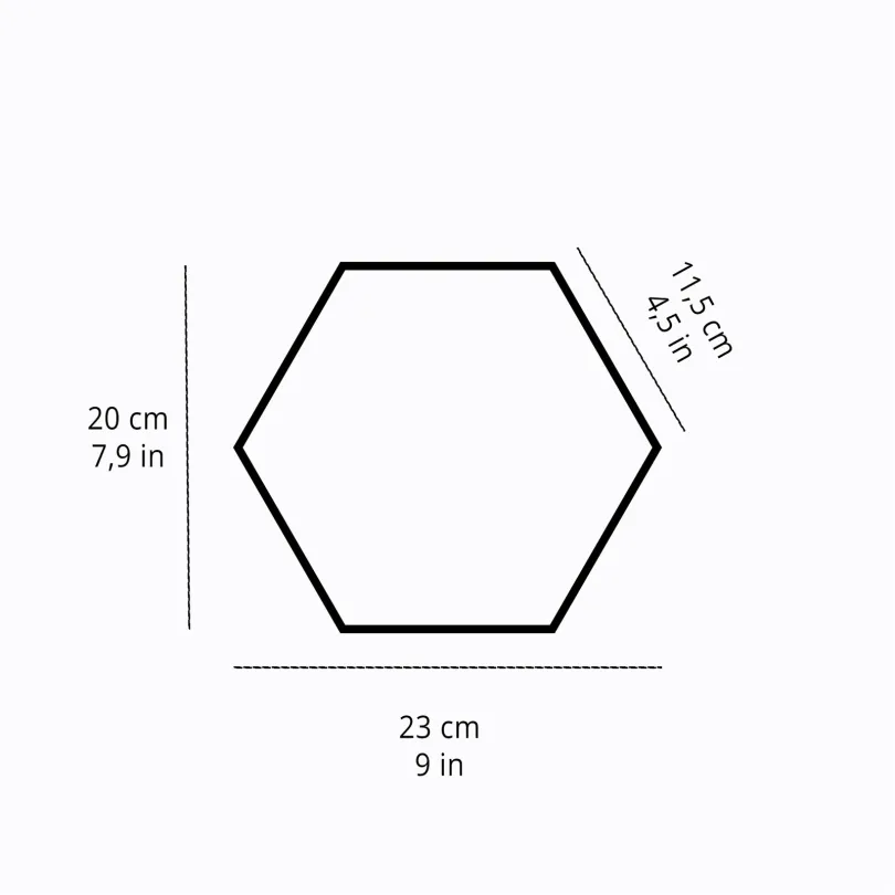 Handgemachte Dekorfliesen Emotions beige matt Hexagon 20X23 cm