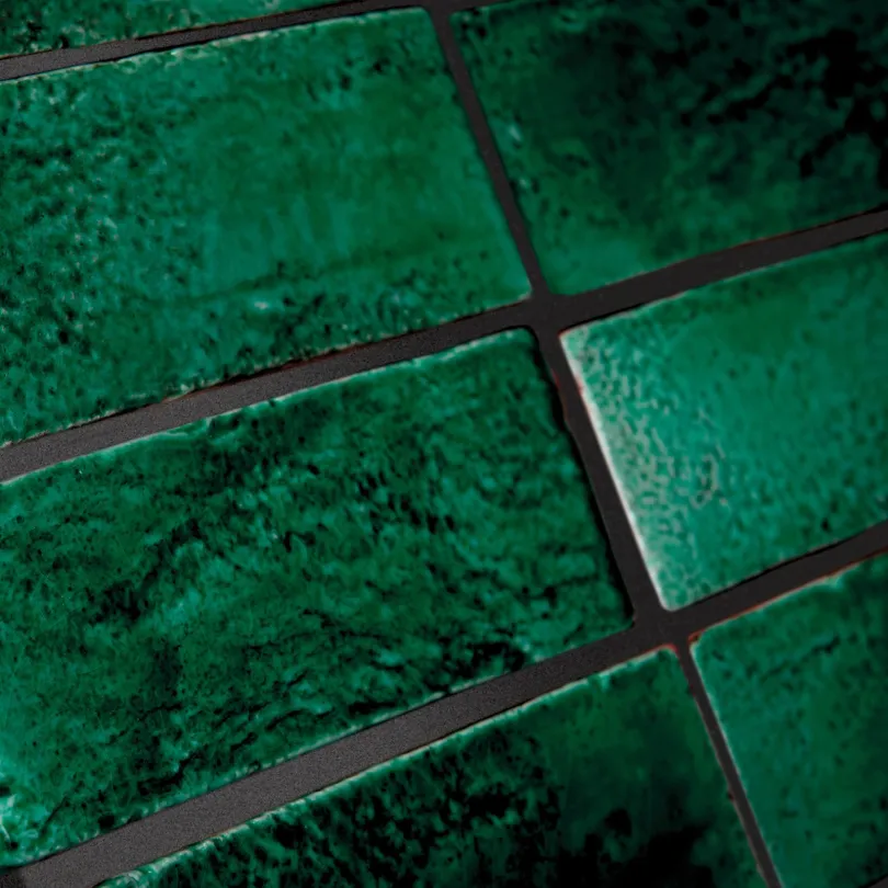 Ceramica artistica Emotions verde scuro listello 6x30 cm