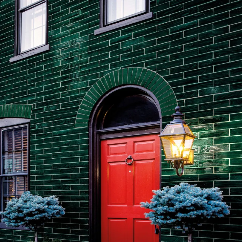 Ceramica artistica Emotions verde scuro listello 6x30 cm