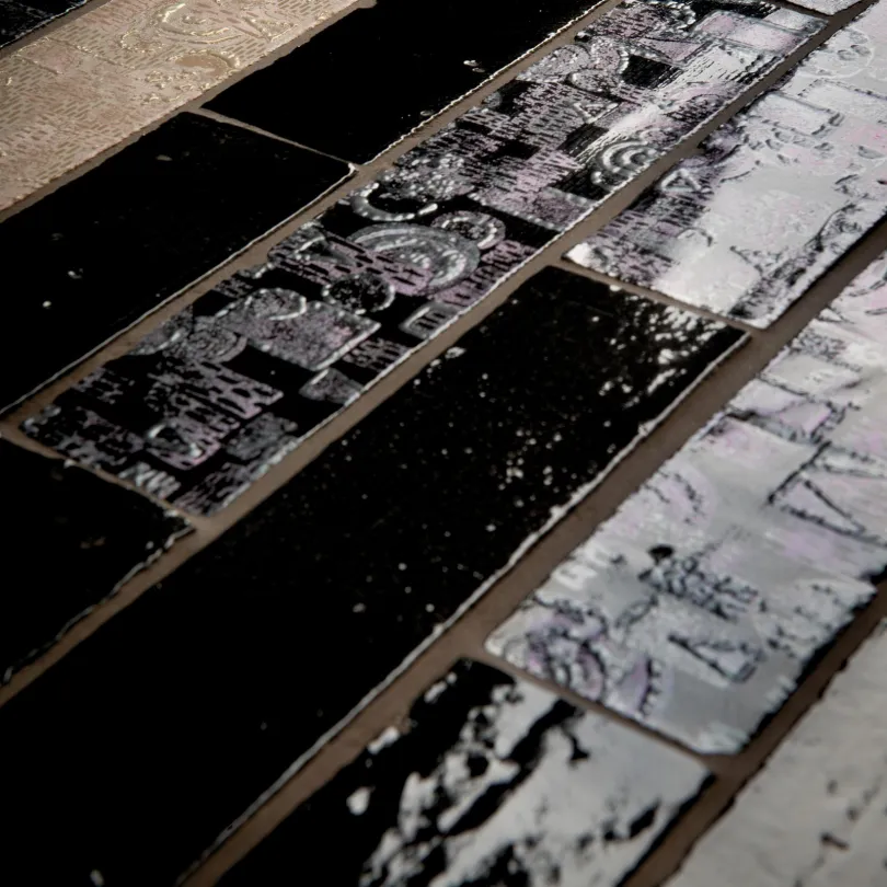 Ceramica artistica Emotions nero listello 6x30 cm