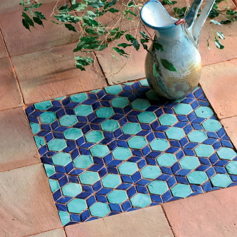 Carrelage Mosaïque Le Miniature Fiori 3 su rete 27,5X32,5 cm