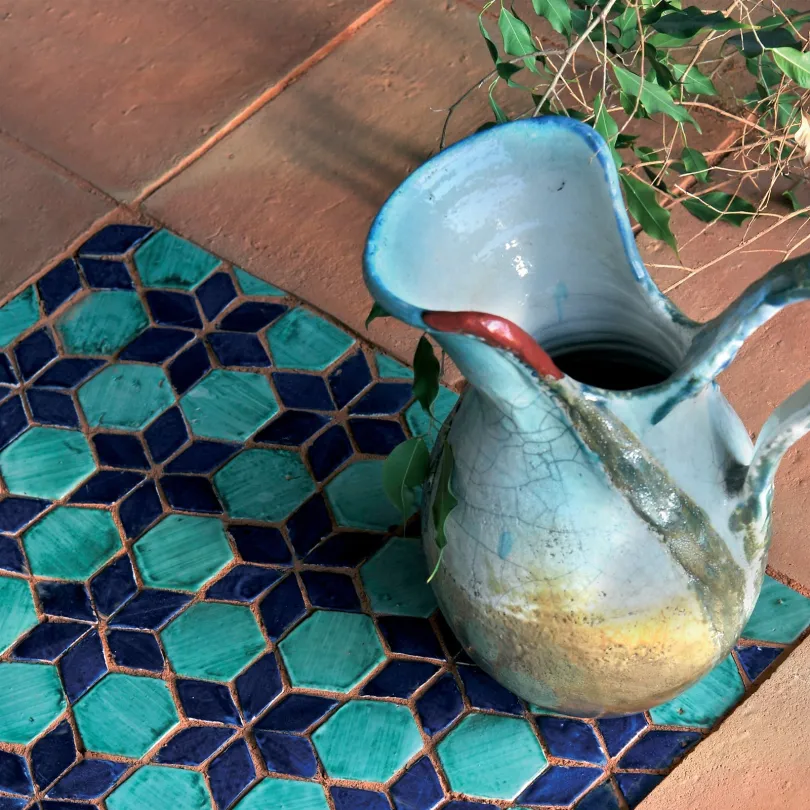 Carrelage Mosaïque Le Miniature Fiori 3 su rete 27,5X32,5 cm