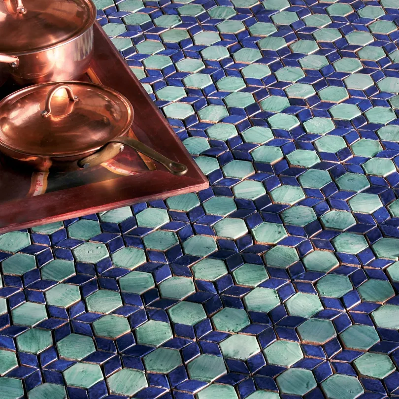 Carrelage Mosaïque Le Miniature Fiori 3 su rete 27,5X32,5 cm