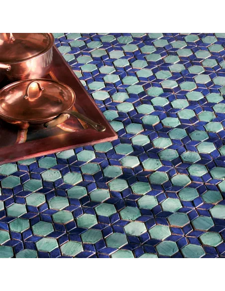 Mosaic tiles Le Miniature Fiori 3 on mesh 27,5X32,5 cm