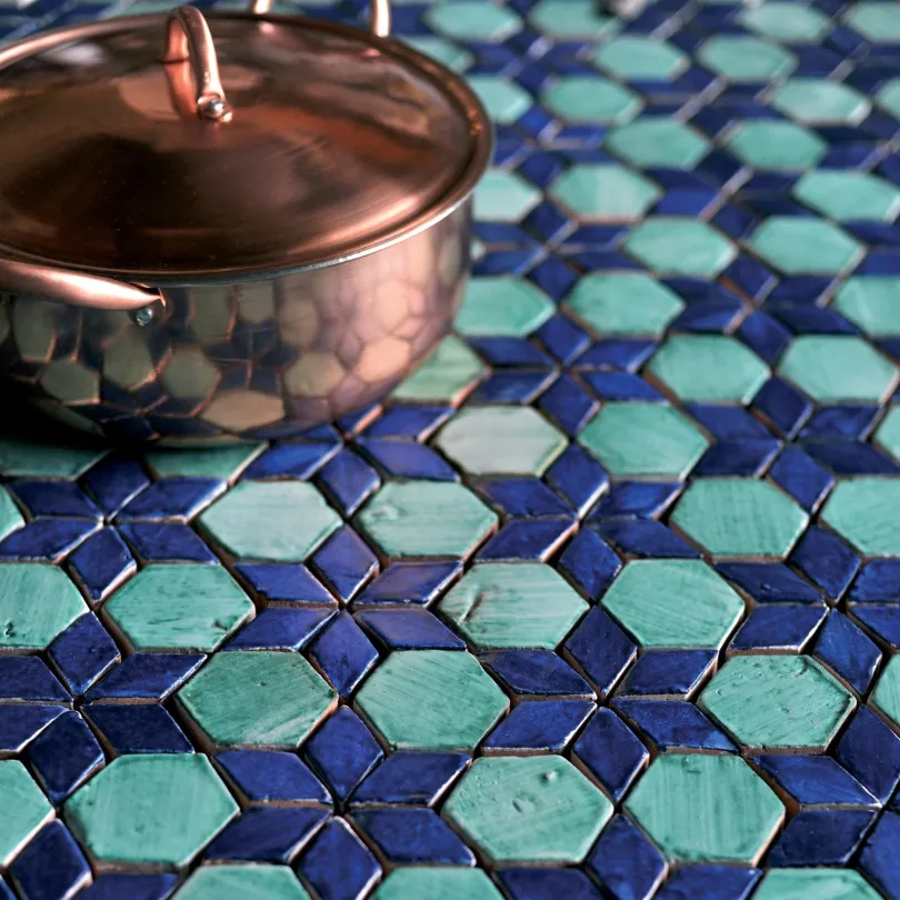 Carrelage Mosaïque Le Miniature Fiori 3 su rete 27,5X32,5 cm