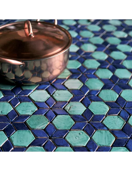 Carrelage Mosaïque Le Miniature Fiori 3 su rete 27,5X32,5 cm