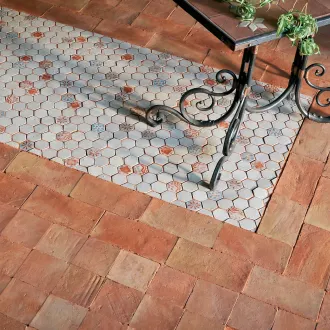 Carrelage Mosaïque Le Miniature Esagono Bianco su rete 24x22 cm 2