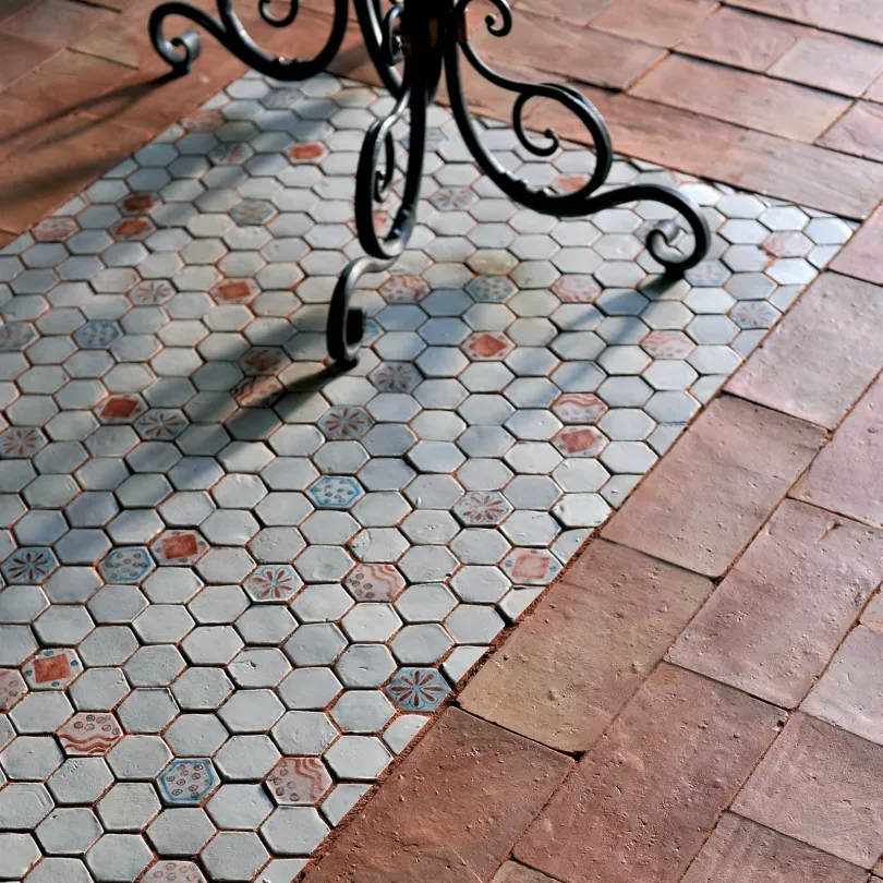 Carrelage Mosaïque Le Miniature Esagono Bianco su rete 24x22 cm