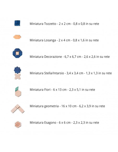 Mosaic tiles Le Miniature Losanga Miele on mesh Mosaic tiles Le Miniature Losanga Miele on mesh