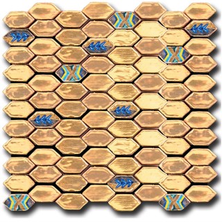 Tessere Mosaico Le Miniature Losanga Oro su rete 29,6X28,5 cm