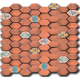 Tessere Mosaico Le Miniature Losanga Ruggine su rete 29,6X28,5 cm