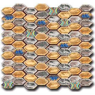 Tessere Mosaico Le Miniature Losanga Preziosi su rete 29,6X28,5 cm