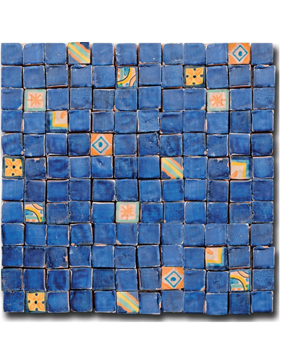 Tessere Mosaico Le Miniature Tozzetto Blu su rete 29,6X29,6 cm