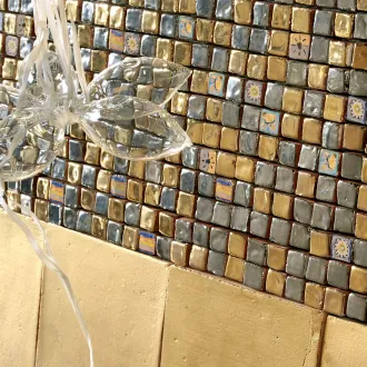 Carrelage Mosaïque Le Miniature Tozzetto Oro su rete 29,6X29,6 cm 2