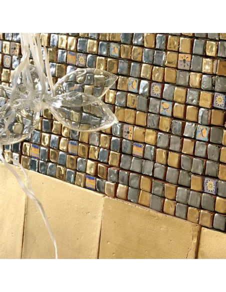 Mosaic tiles Le Miniature Tozzetto Oro on mesh 29,6X29,6 cm Mosaic tiles Le Miniature Tozzetto Oro on mesh 29,6X29,6 cm