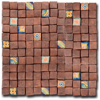 Tessere Mosaico Le Miniature Tozzetto Ruggine su rete 29,6X29,6 cm