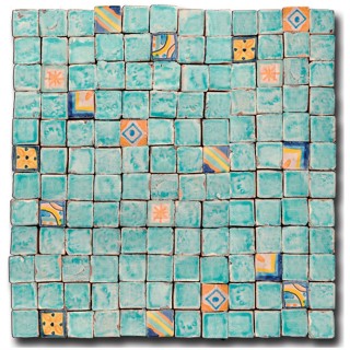 Tessere Mosaico Le Miniature Tozzetto Smeraldo su rete 29,6X29,6 cm