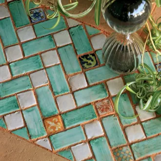 Carrelage Mosaïque Le Miniature Geometria 1 su rete 27,5X32,5 cm 2