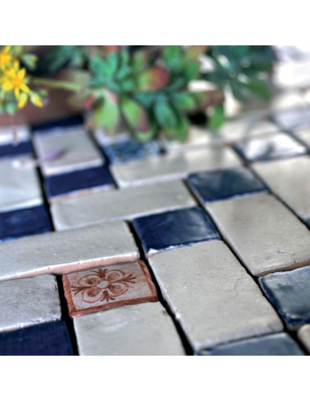 Carrelage Mosaïque Le Miniature Geometria 2 su rete 27,5X32,5 cm