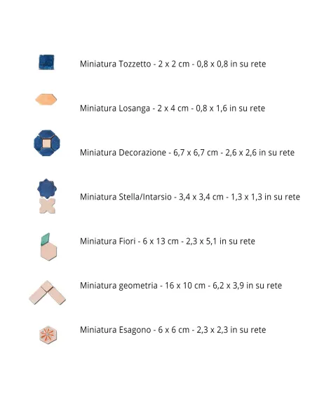 Mosaic tiles Le Miniature Geometria 3 on mesh 27,5X32,5 cm Mosaic tiles Le Miniature Geometria 3 on mesh 27,5X32,5 cm