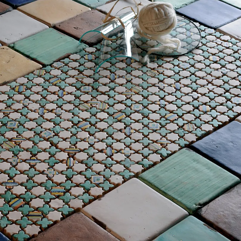 Mosaic tiles Le Miniature Stella/intarsio 1 on mesh 30,5X30,5 cm