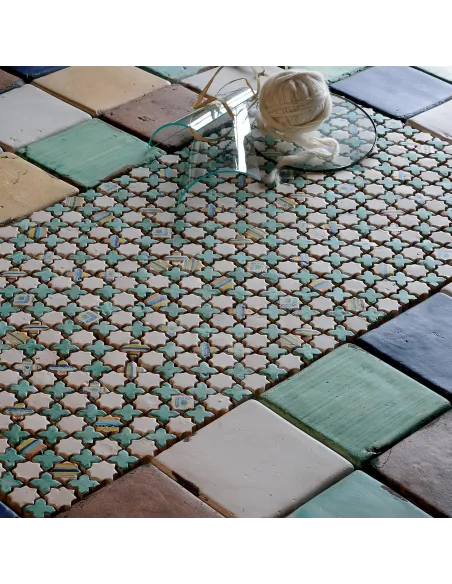 Mosaic tiles Le Miniature Stella/intarsio 1 on mesh 30,5X30,5 cm