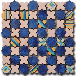 Tessere Mosaico Le Miniature Stella/intarsio 2 su rete 30,5X30,5 cm