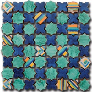 Tessere Mosaico Le Miniature Stella/intarsio 3 su rete 30,5X30,5 cm