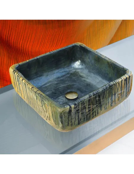 Handmade bathroom sink Osaka handmade in ceramika raku Handmade bathroom sink Osaka handmade in ceramika raku