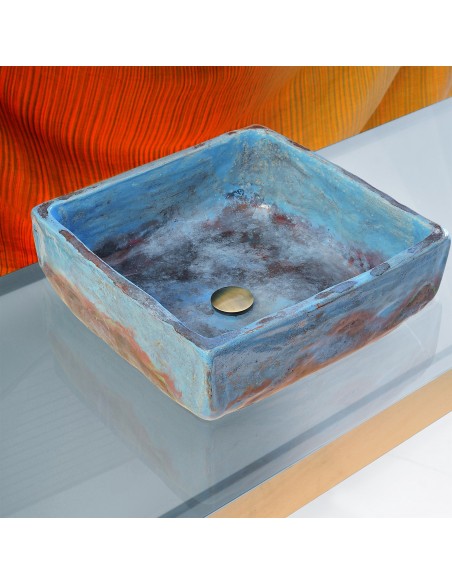 Handmade bathroom sink Tokio handmade in ceramika raku Handmade bathroom sink Tokio handmade in ceramika raku