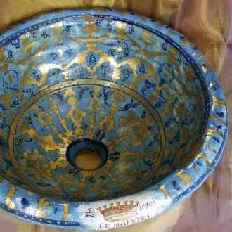 Lavabo Salle De Bain En Céramique Dorée Maestri Vasari 2